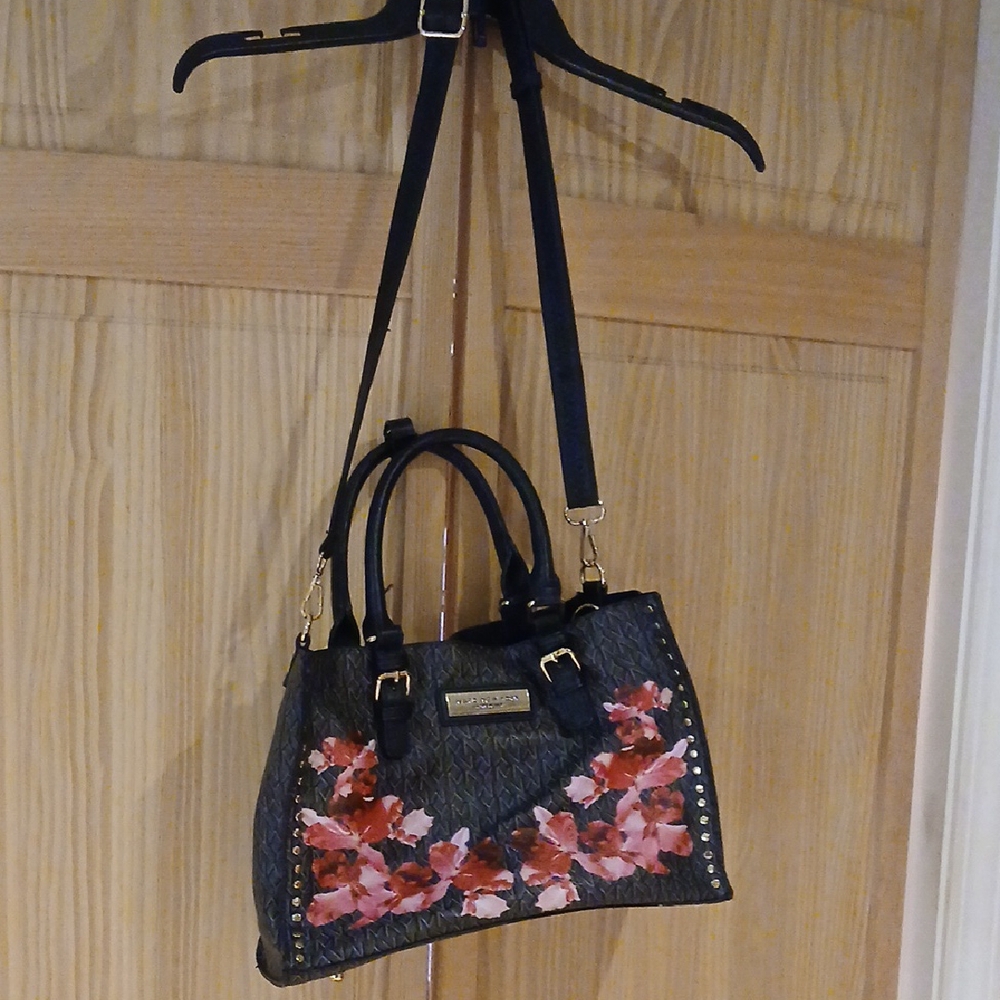 Floral Black Handbag